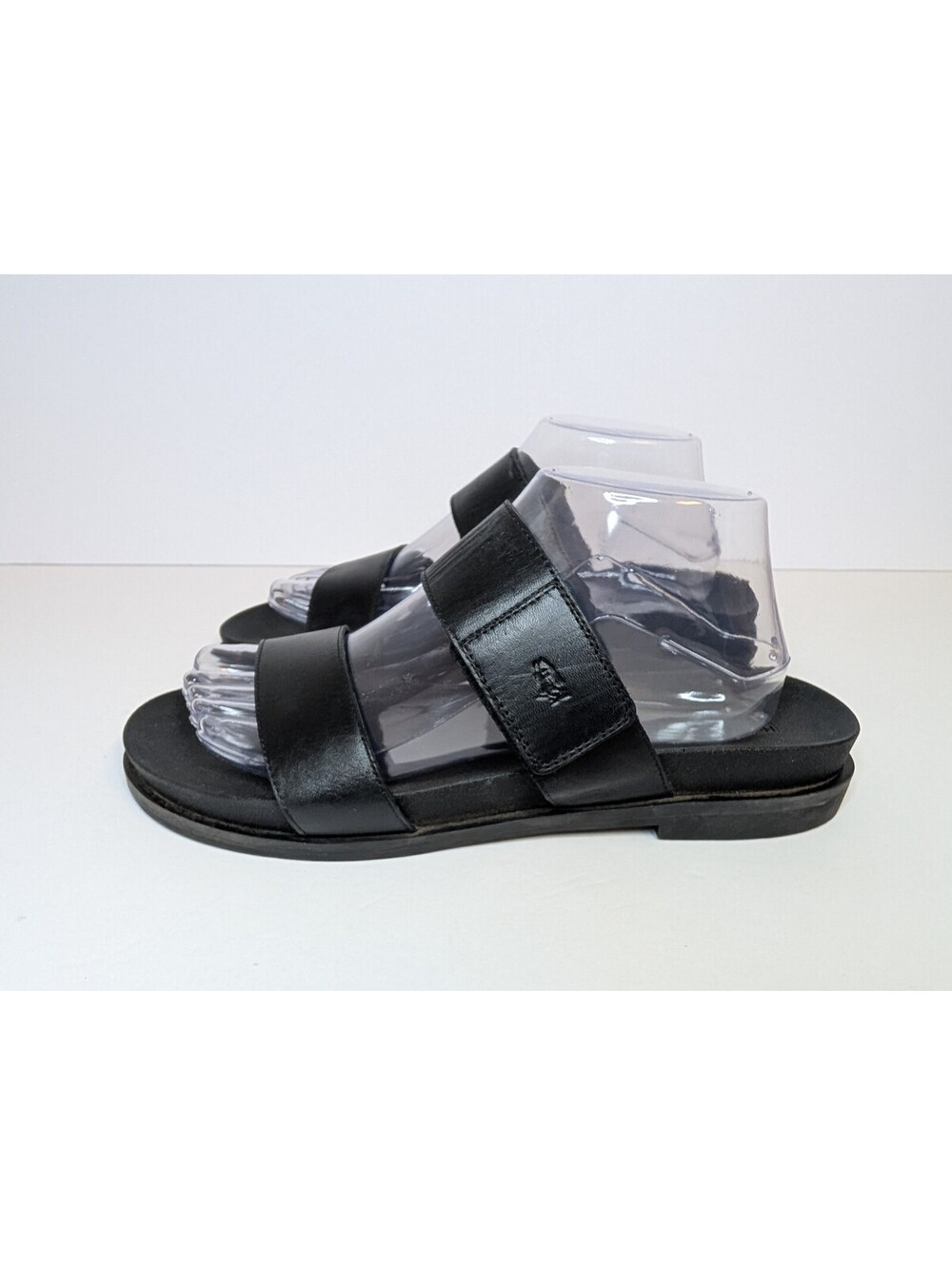 Hush Puppies Womens Black Leather Slide Sandals Size 10